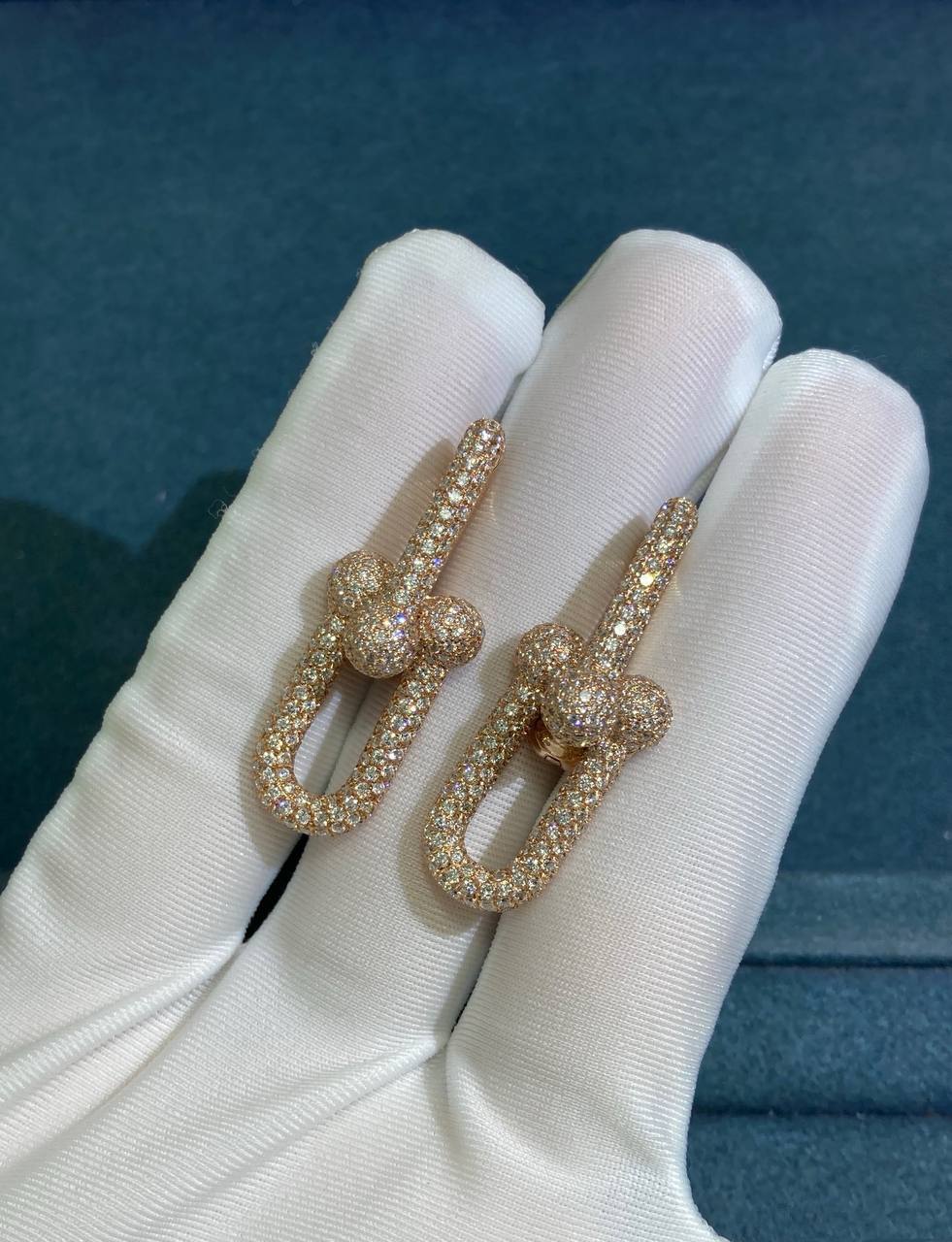 TC Large earrings with pavé diamonds