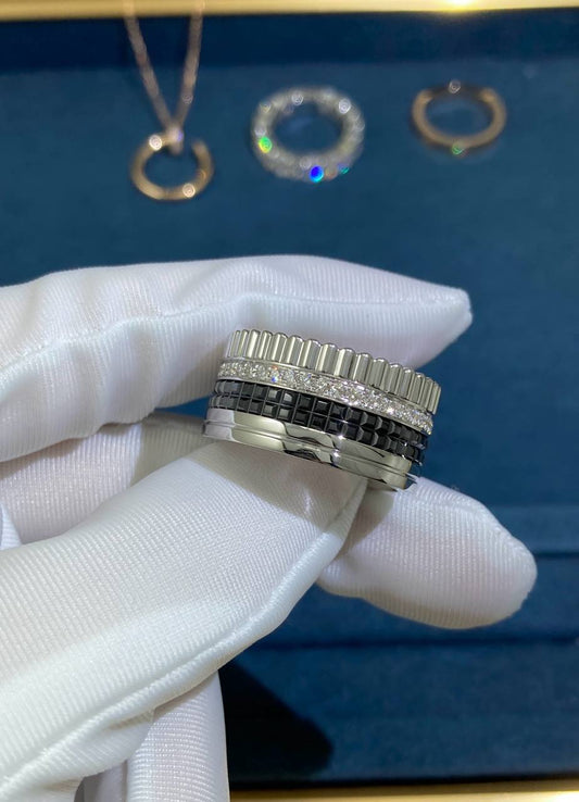 Bchrn pavé diamond ring with black PVD Large model