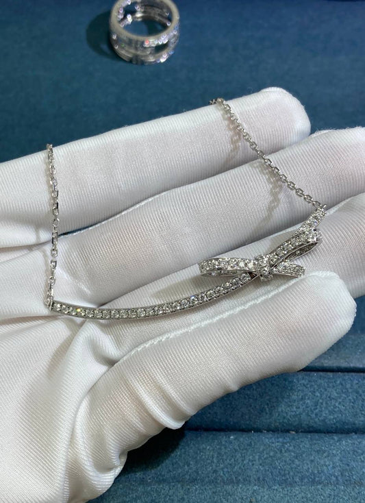 Ruban full pavé diamond necklace