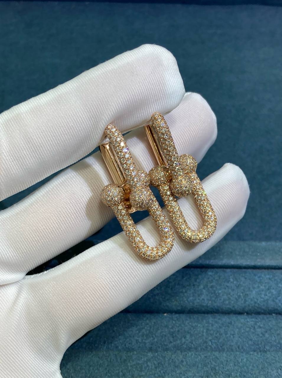 TC Large earrings with pavé diamonds