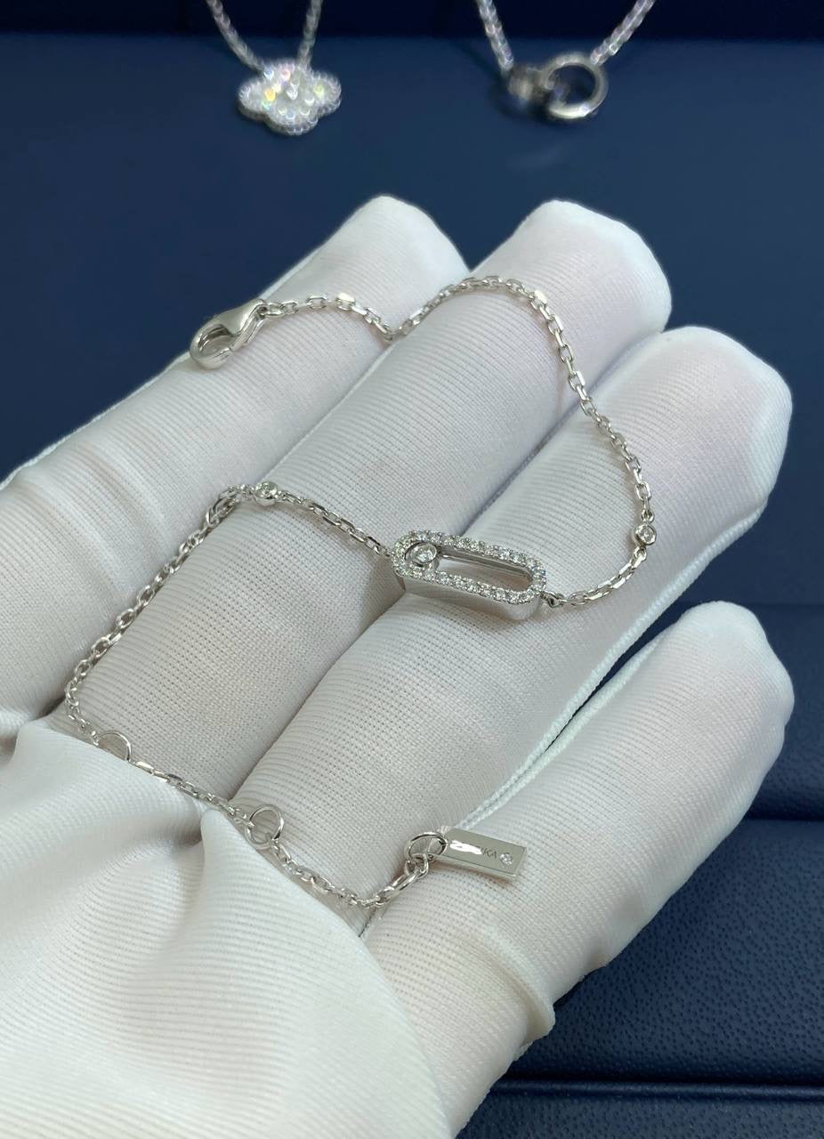 Mssk chain bracelet with pavé diamonds