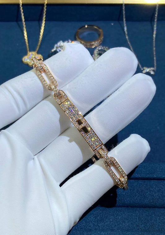 a. Kelly full pavé diamond chain bracelet