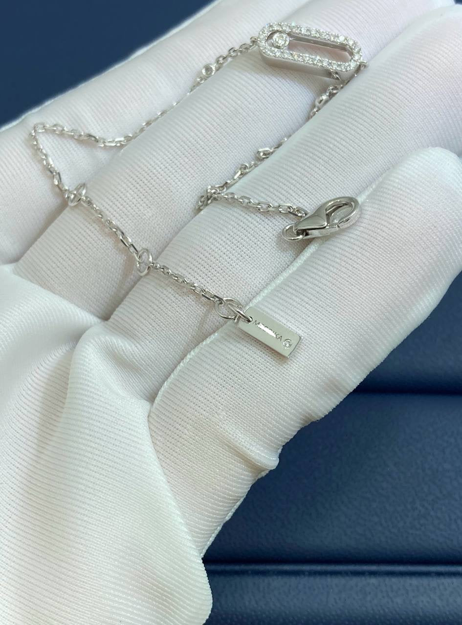 Mssk chain bracelet with pavé diamonds
