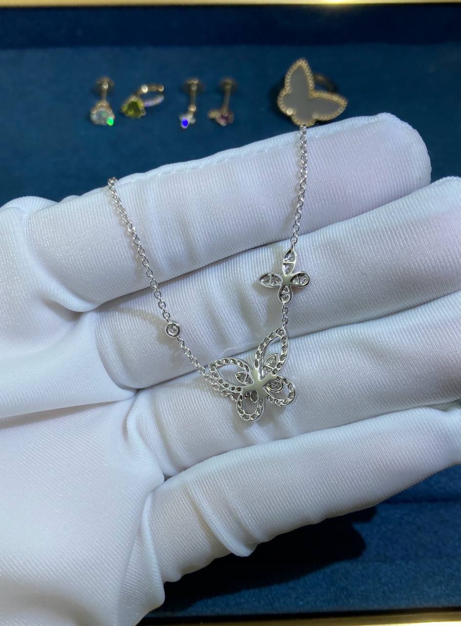 Grf diamond butterflies necklace