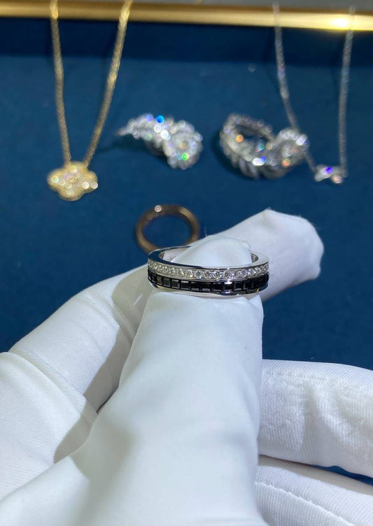 Bchrn pavé diamond wedding band with black PVD
