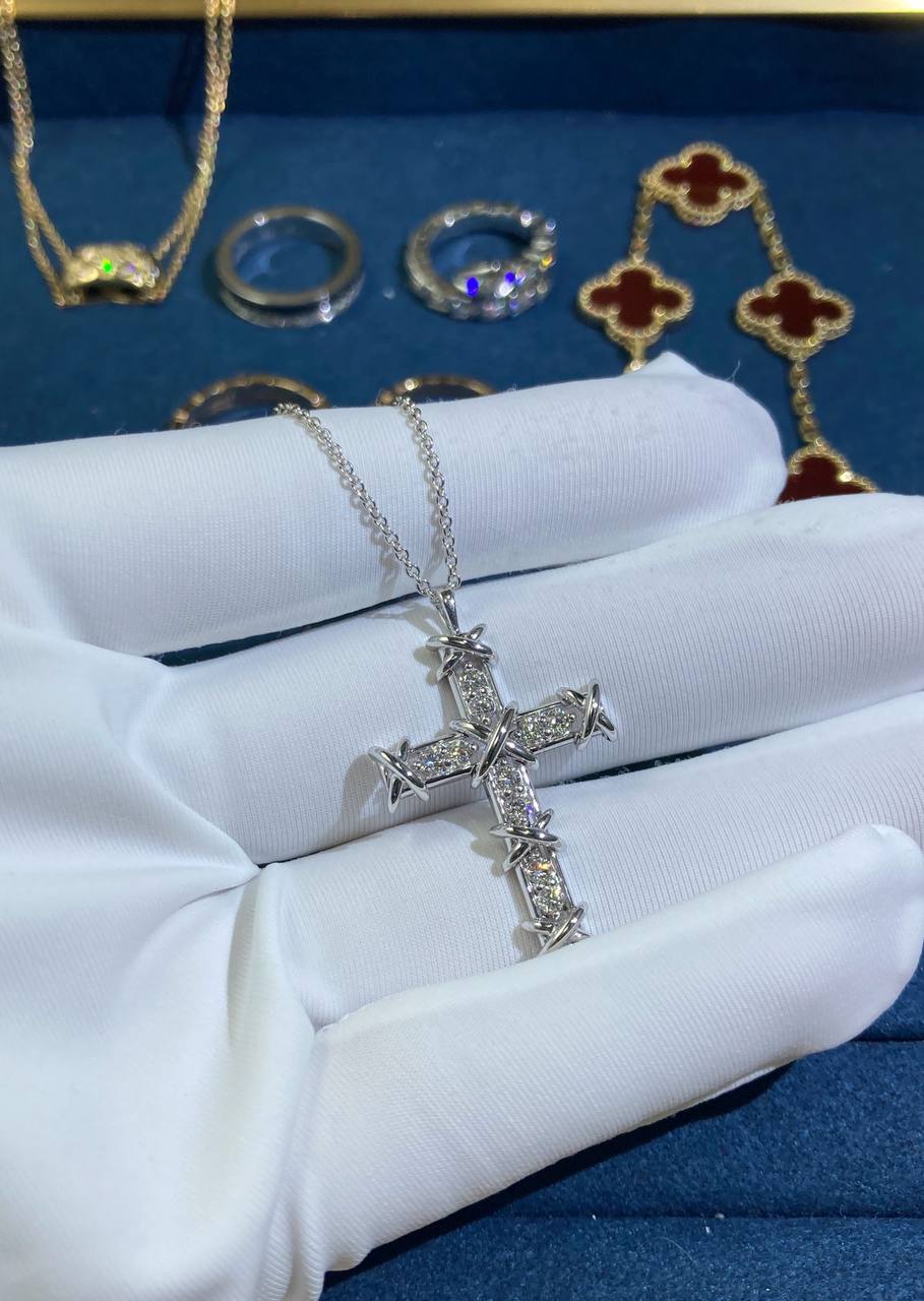 TC diamond cross pendant