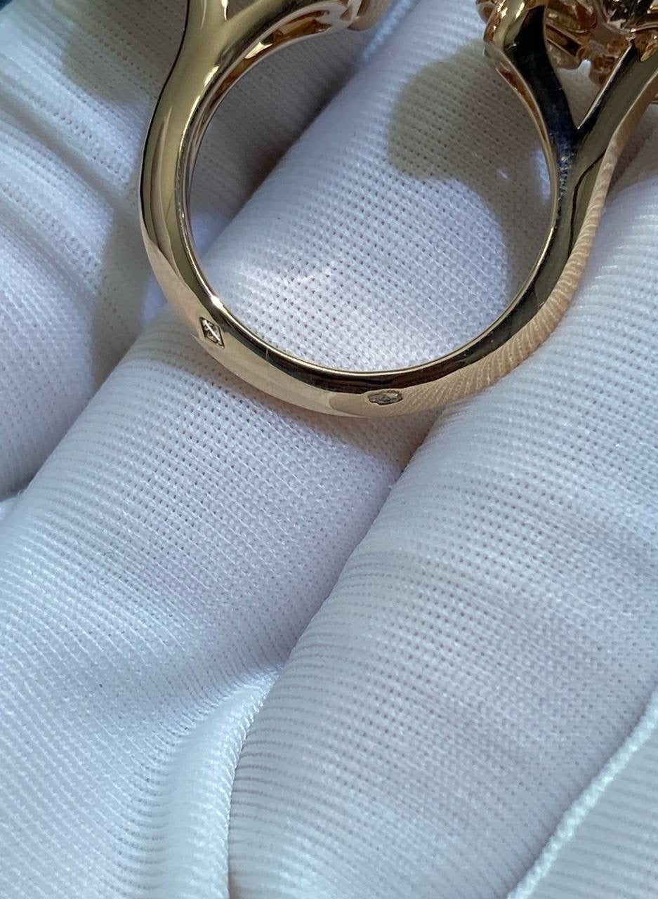VC two Butterflies ring with Mother of Pearl and diamonds