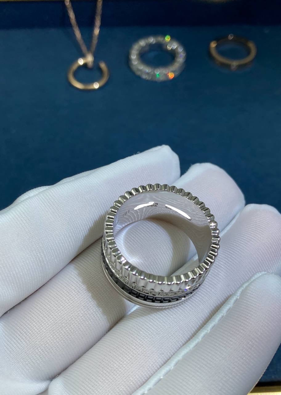 Bchrn pavé diamond ring with black PVD Large model