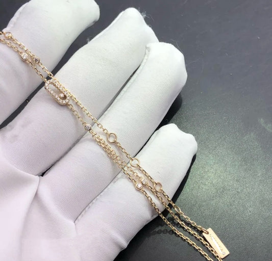 Mssk uno hand chain bracelet with diamonds
