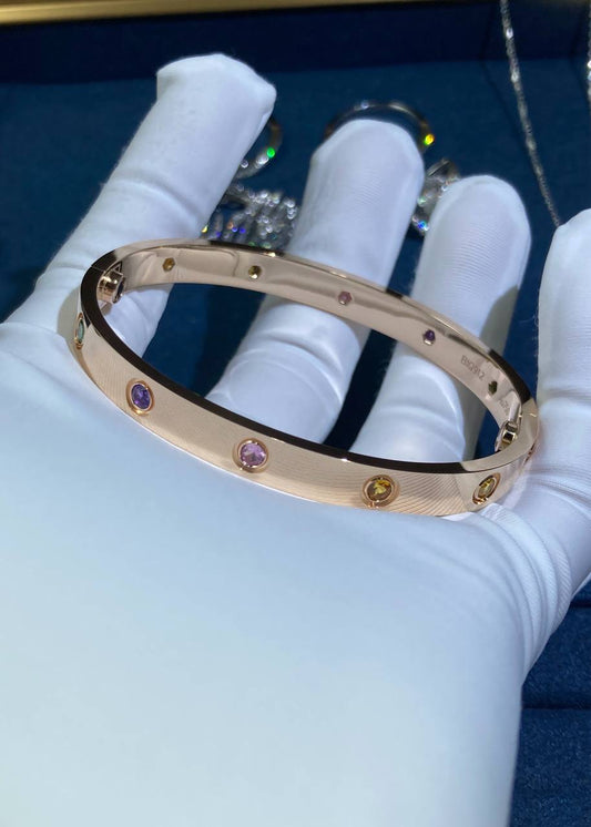 Multi Gemstones Rainbow Love Bracelet