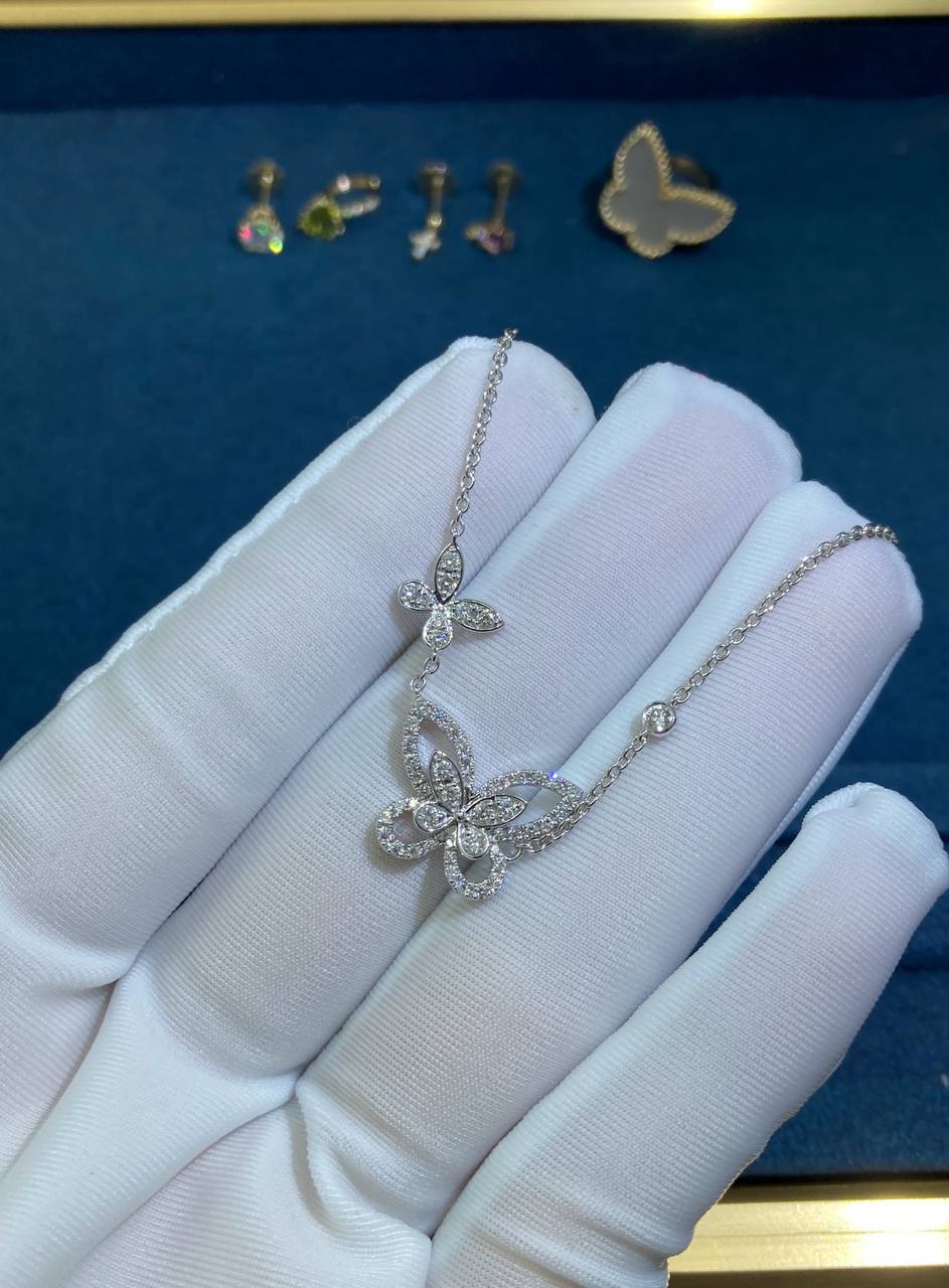 Grf diamond butterflies necklace