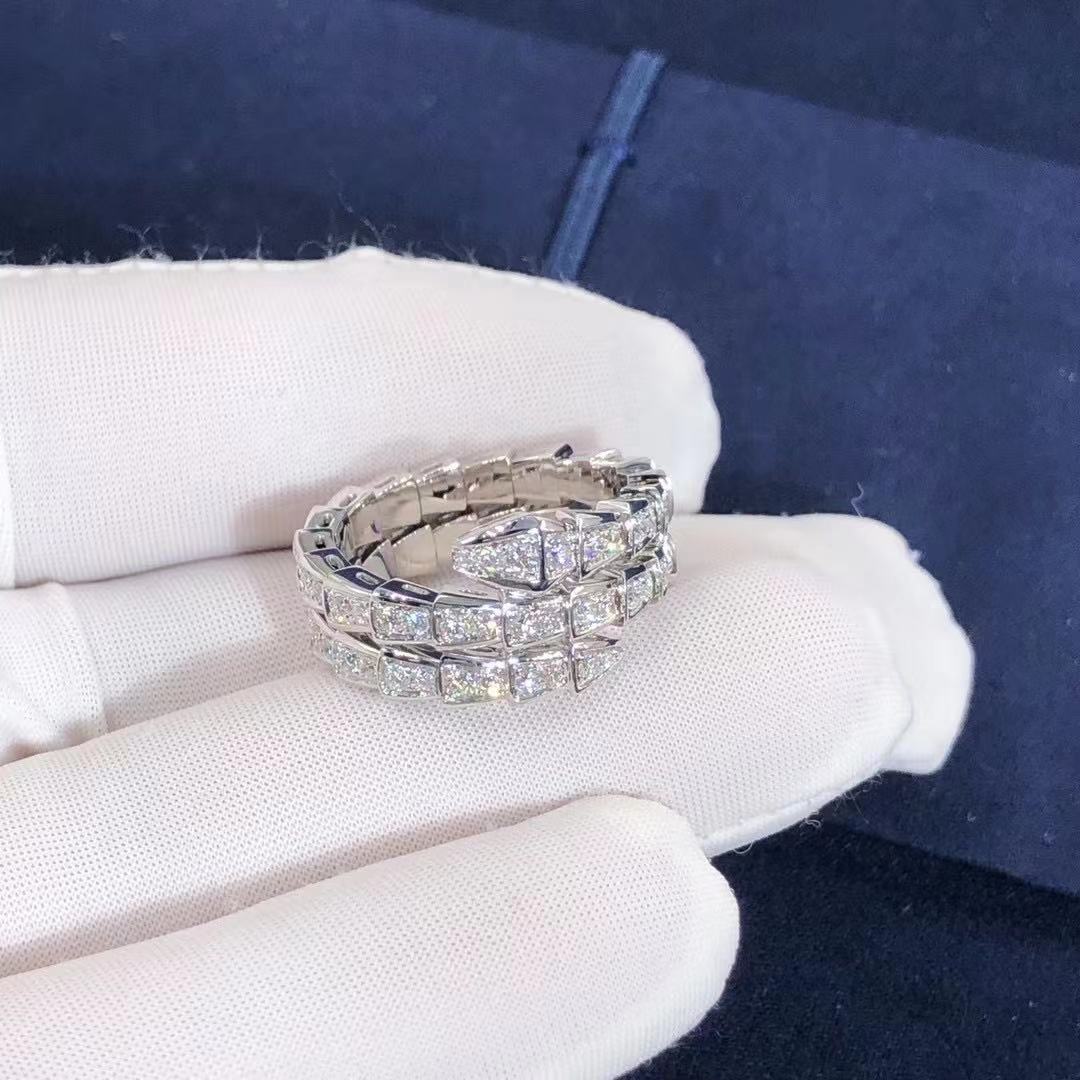 Serpenti Viper Double Row Diamond Ring