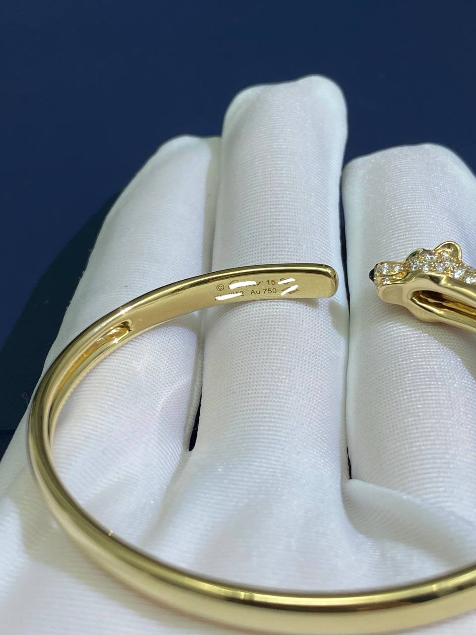 Panther bracelet with half pavé diamonds