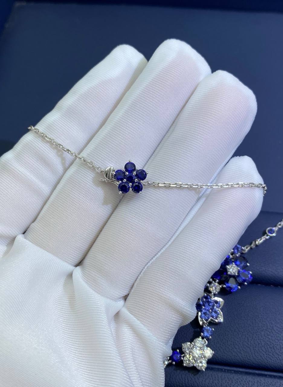 VC wildflowers necklace with sapphires and diamonds