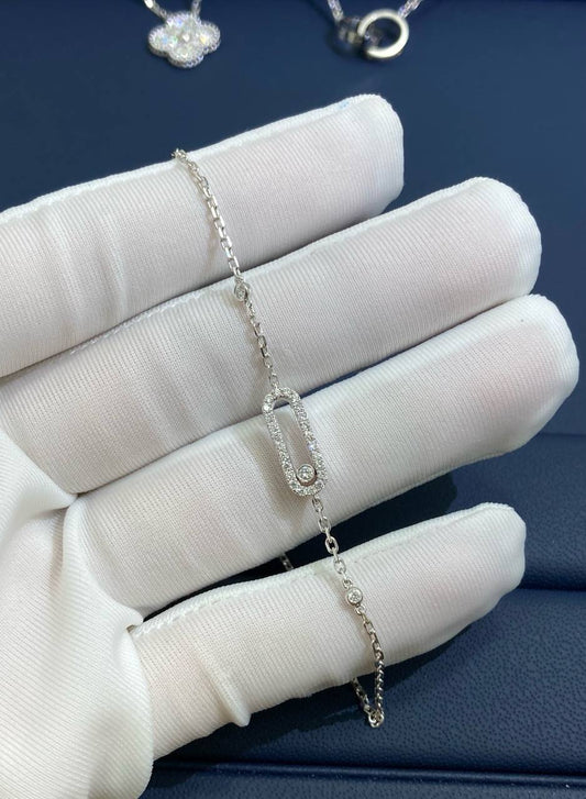 Mssk chain bracelet with pavé diamonds