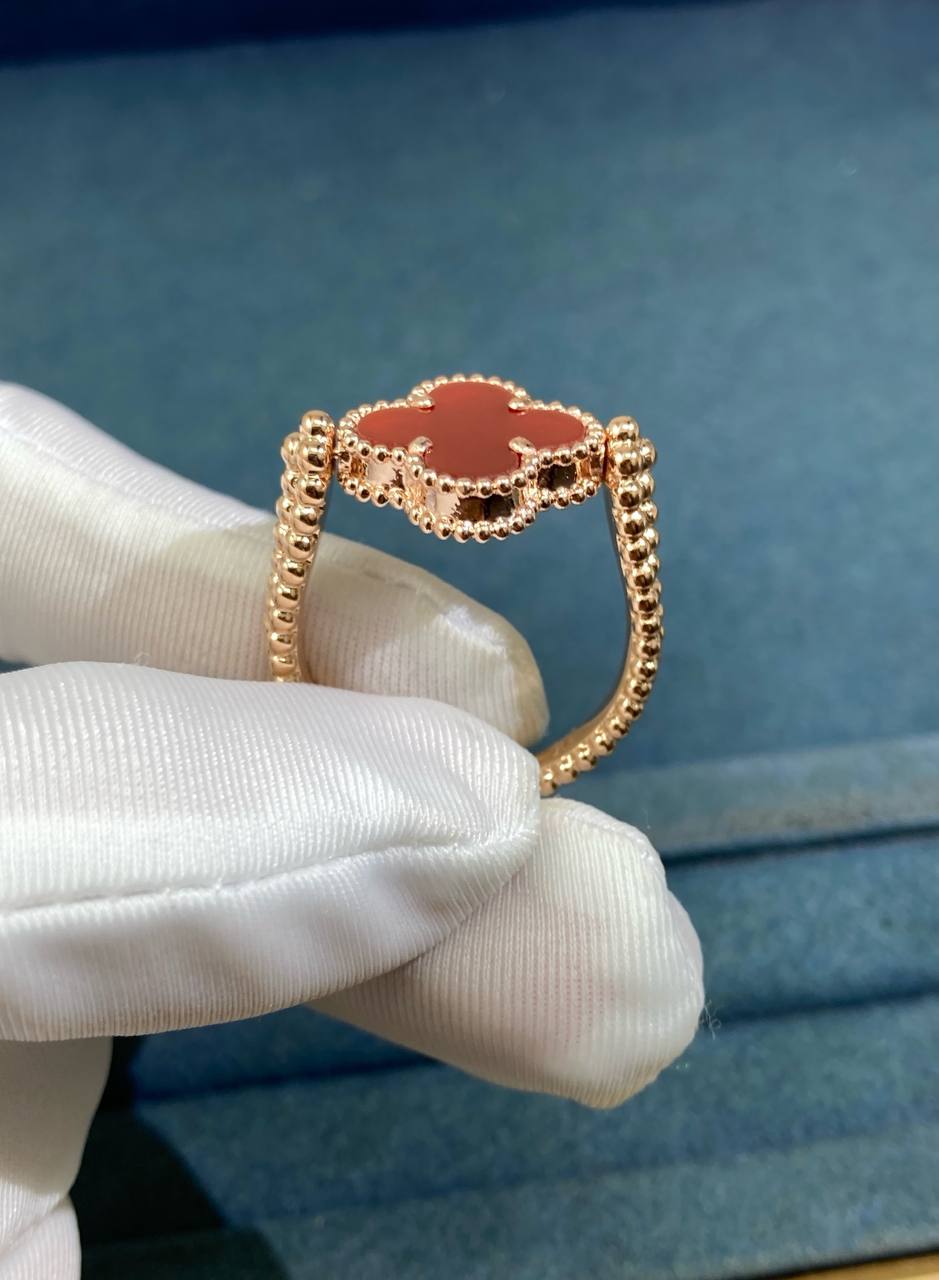 VC Guilloché Reversible ring with Carnelian and one diamond