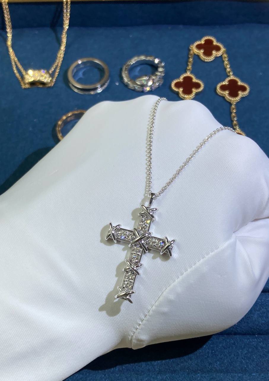 TC diamond cross pendant