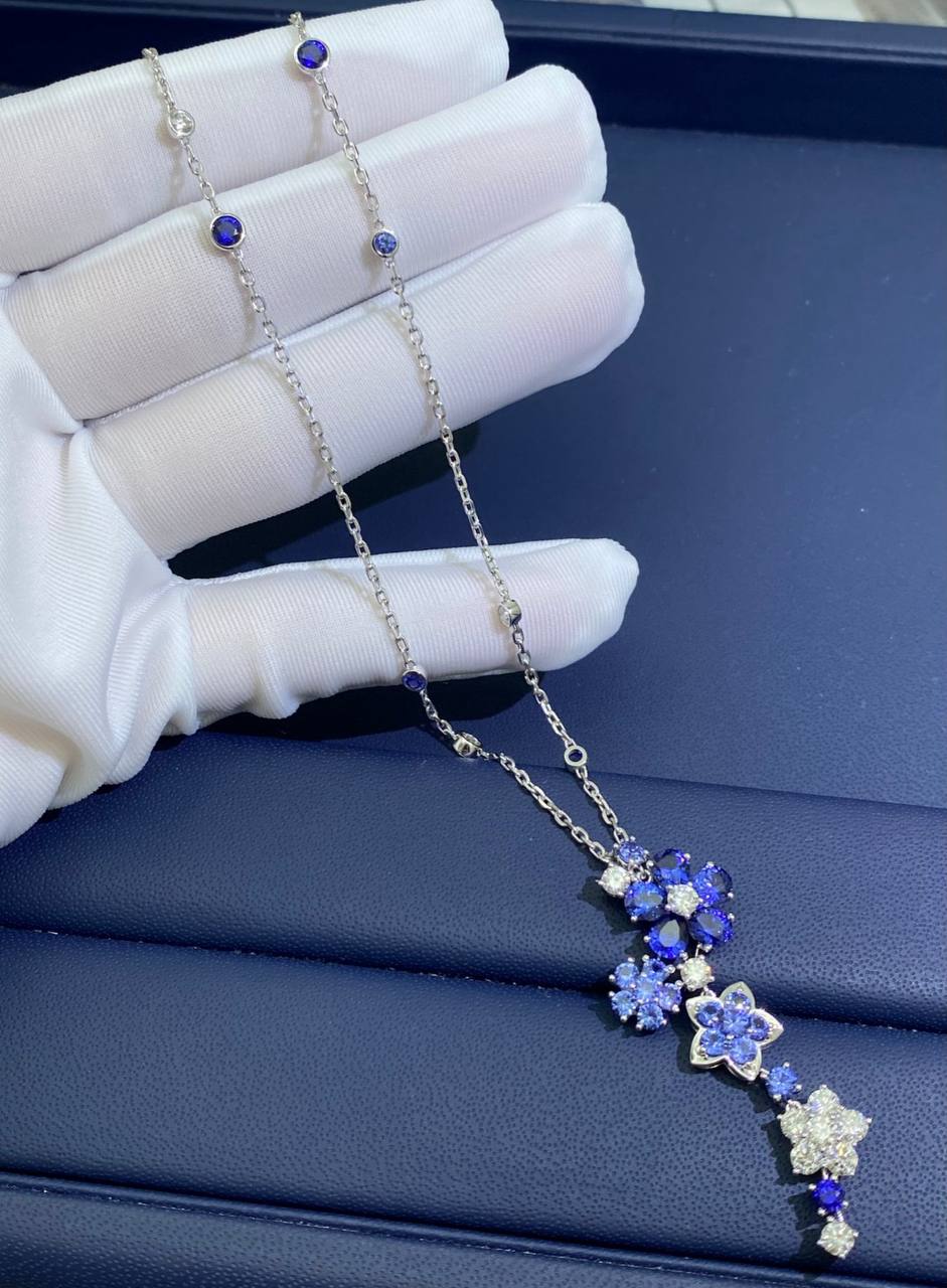 VC wildflowers necklace with sapphires and diamonds