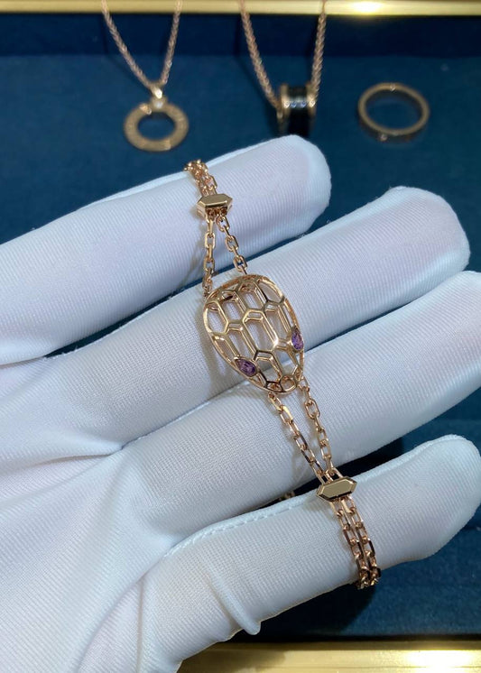 Serpent Amethyst chain bracelet