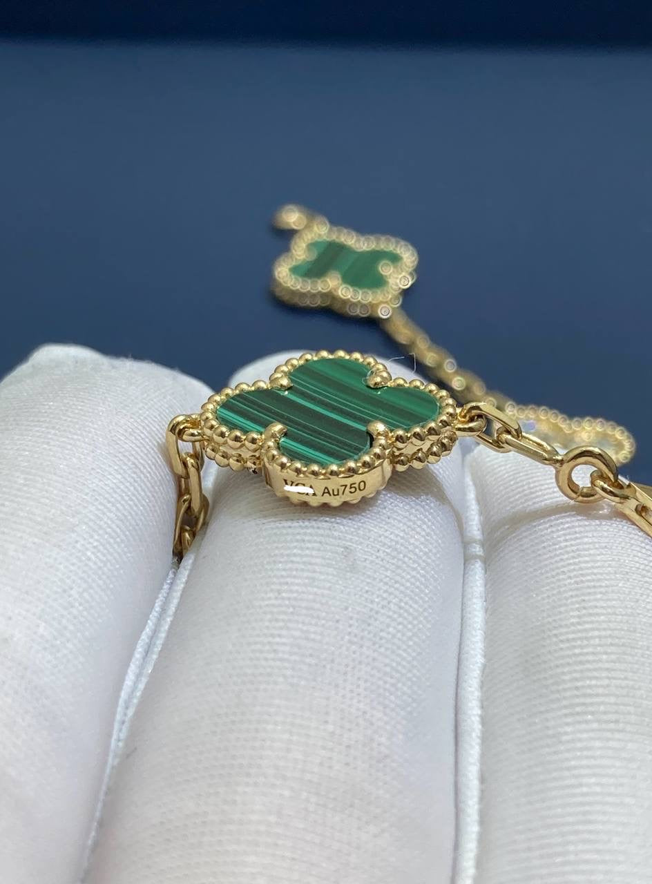 Pulsera VC con Malaquita y diamantes