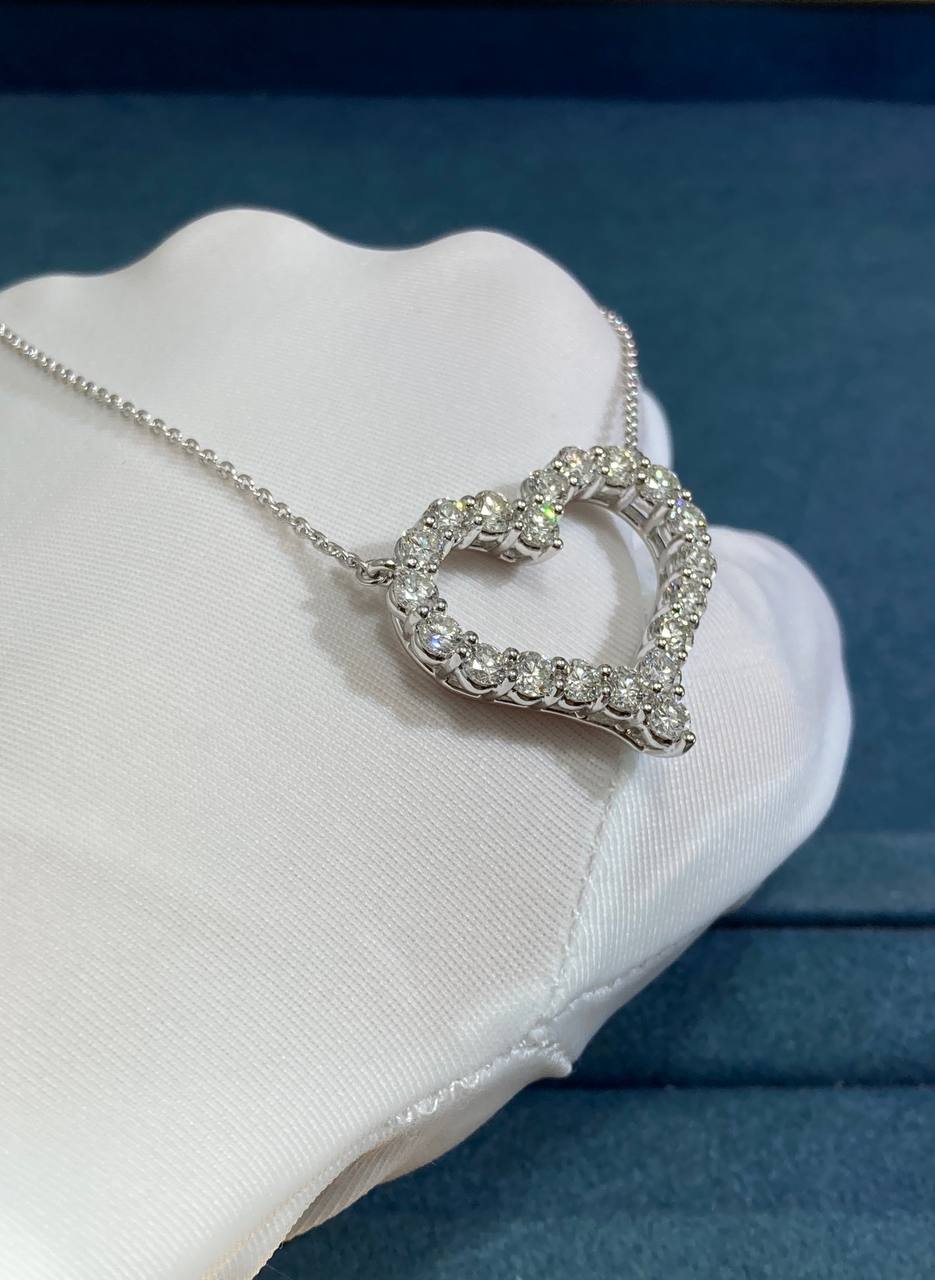 TC Hearts full pavé diamond pendant Large model
