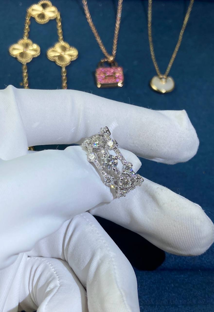 DBD three row diamond ring