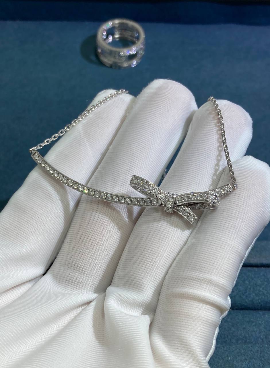 Ruban full pavé diamond necklace