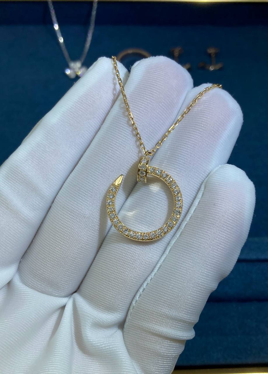 Nail Inspired full pavé diamond pendant