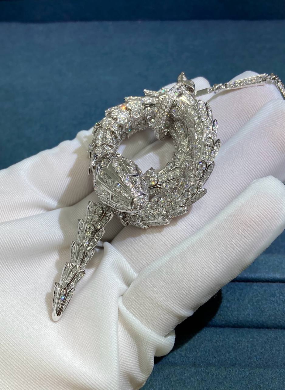 Serpent diamond Pendant necklace Large model
