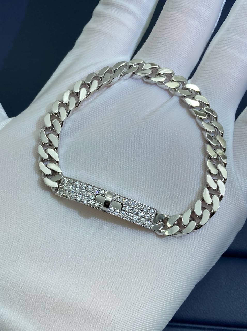 a. Kelly Gourmette Bracelet with diamonds