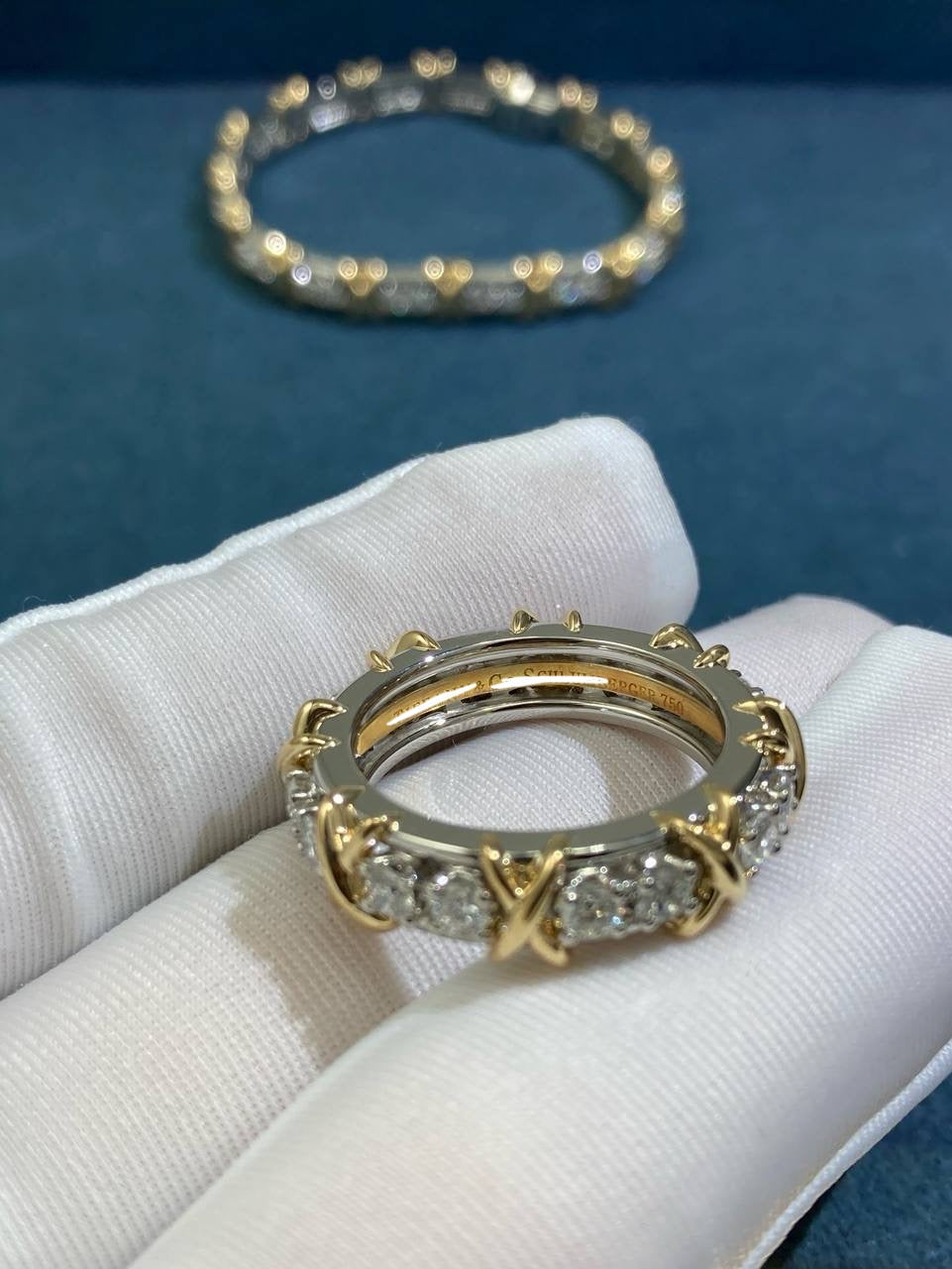 TC ring with diamonds