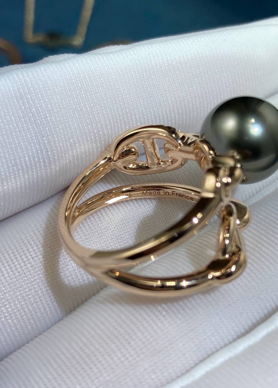 Albertn Pearl double ring with diamonds