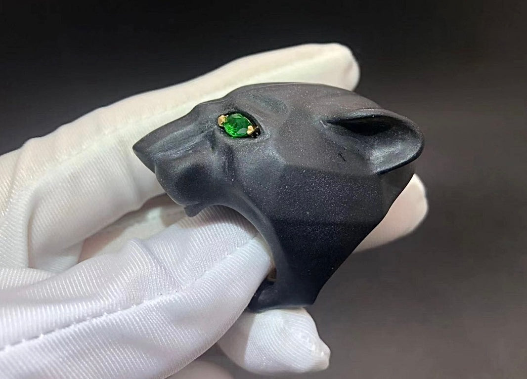 Panther Black Jasper ring