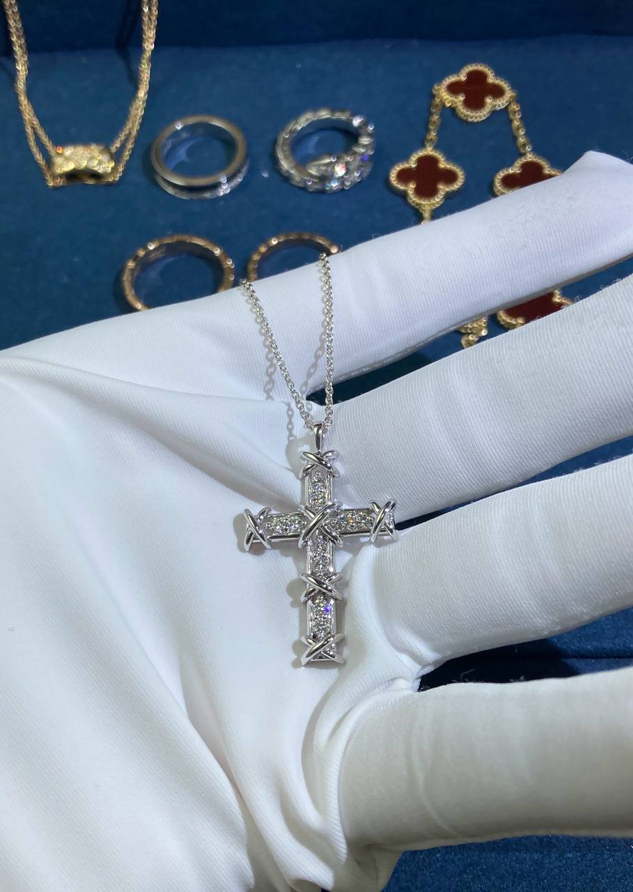 TC diamond cross pendant