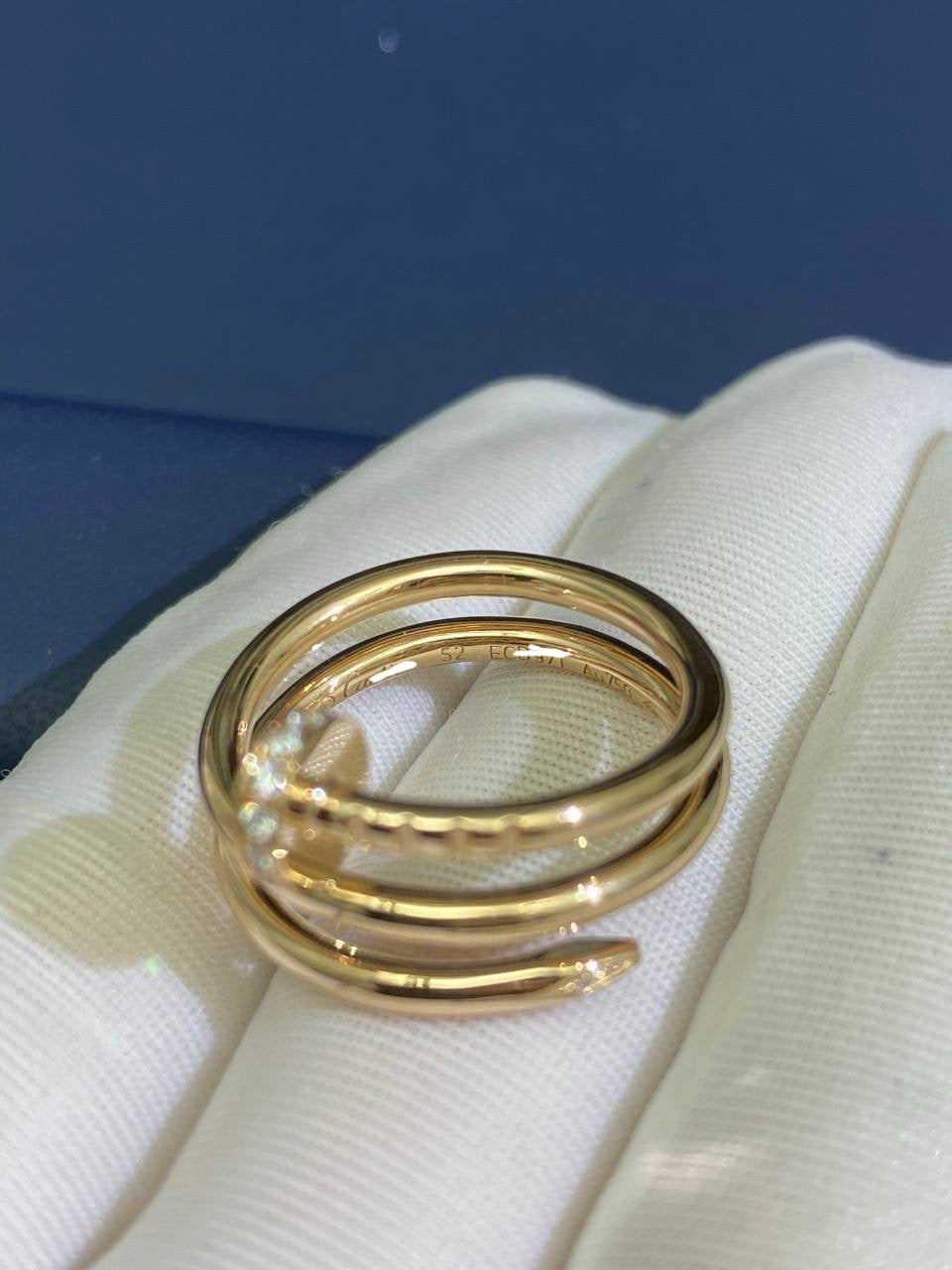 Nail Inspired double row ring with diamonds