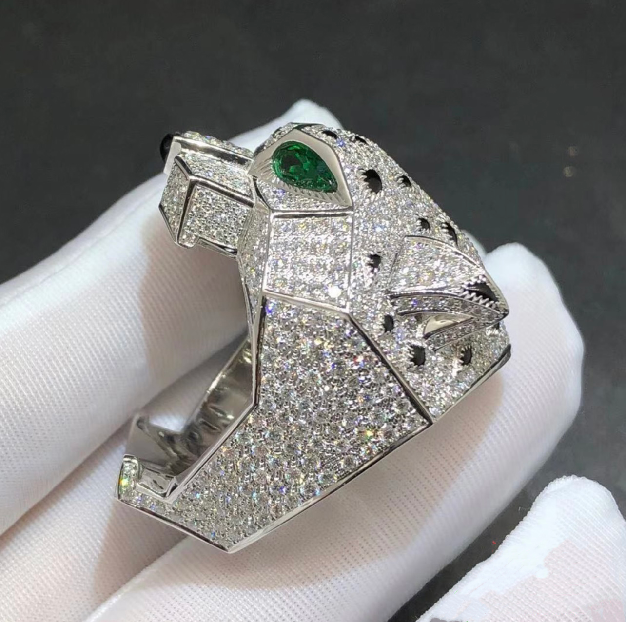 Panthere Full Pavé diamond ring