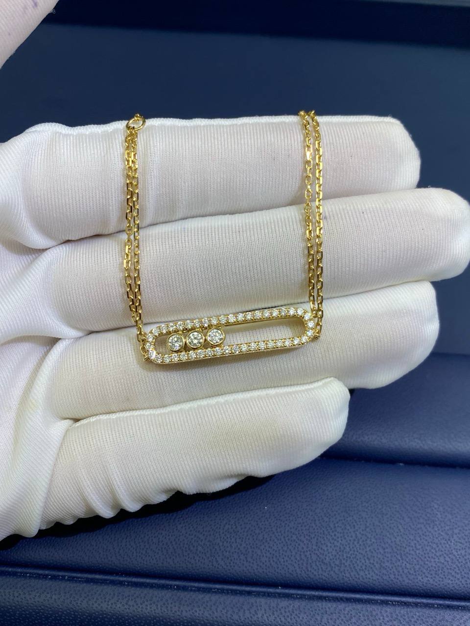 Mssk double chain bracelet with pavé diamonds