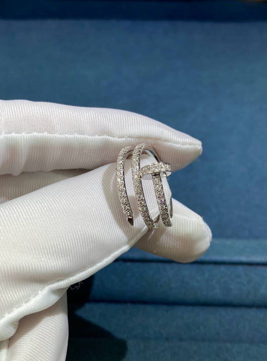 Juste un clou Double row full pavé diamond ring