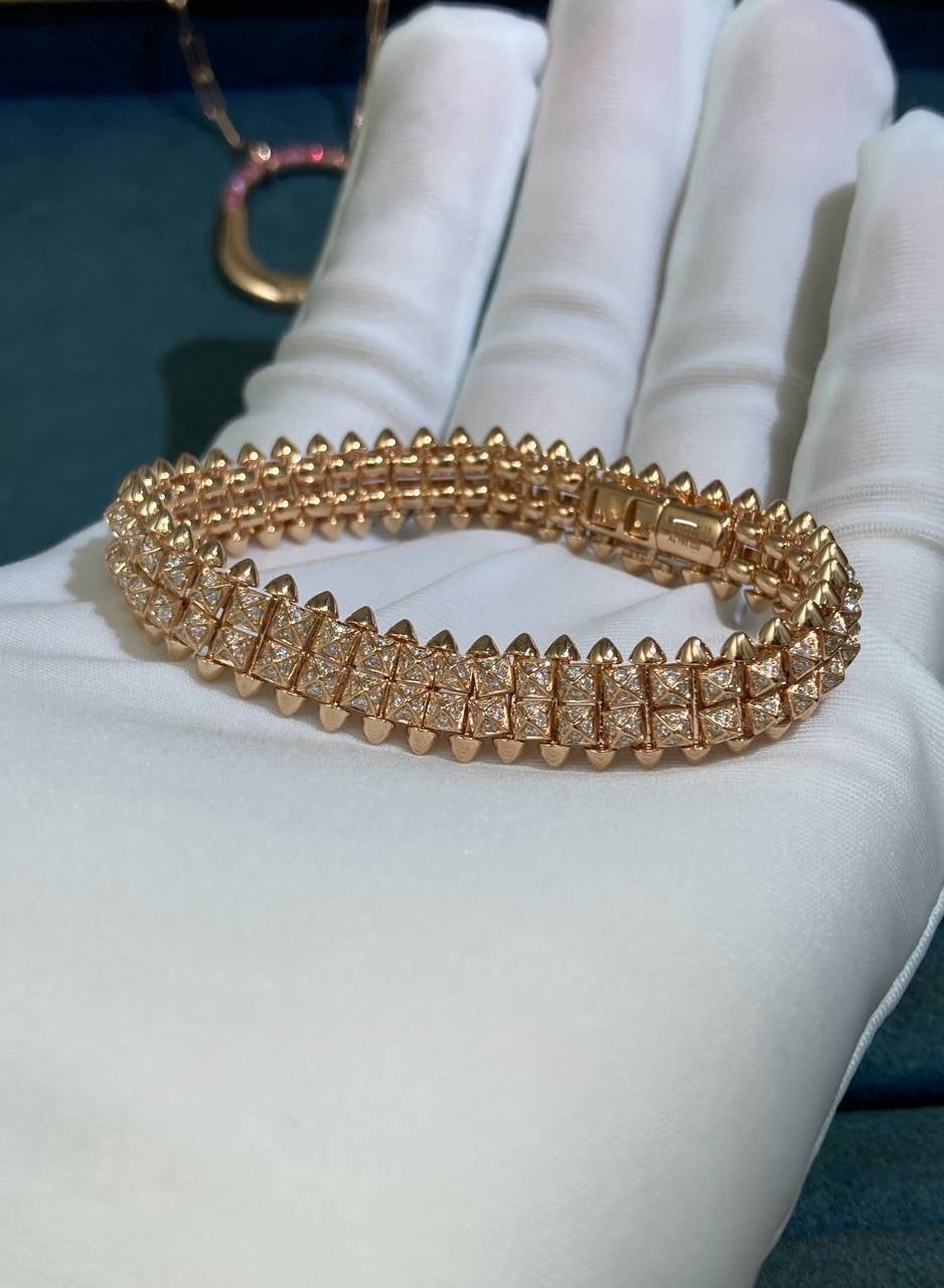 Clash double-row diamond bracelet