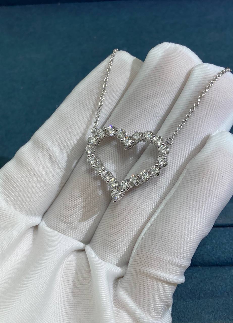 TC Hearts full pavé diamond pendant Large model
