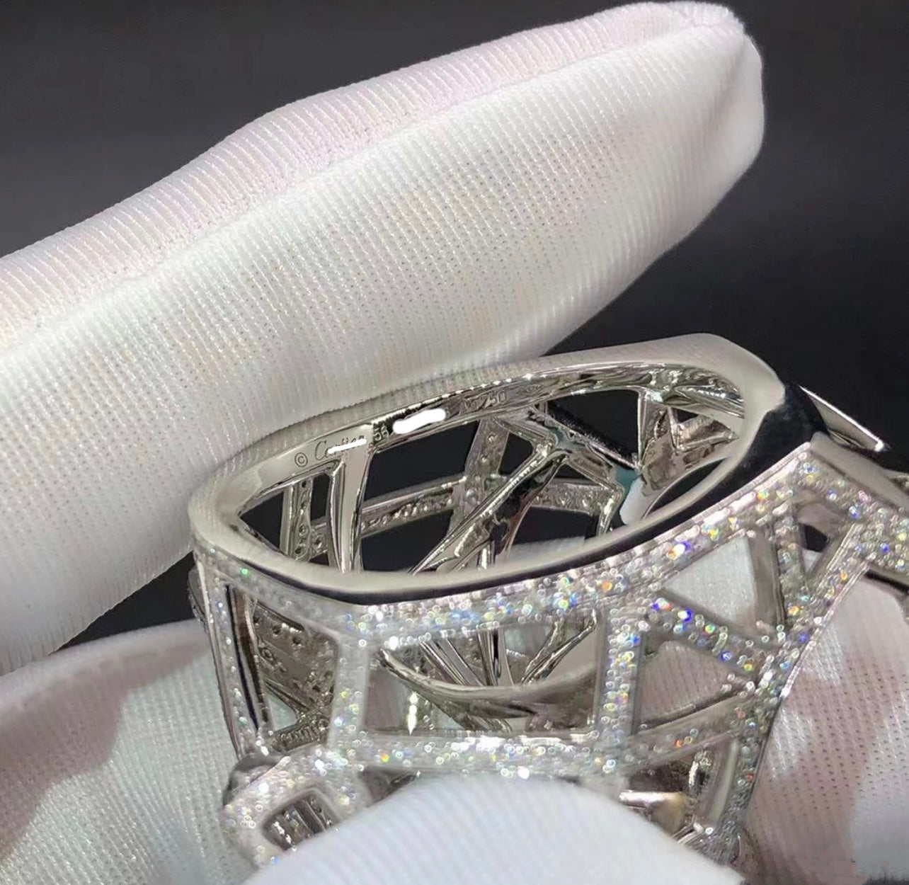 Panther full pavé Open-work diamond ring
