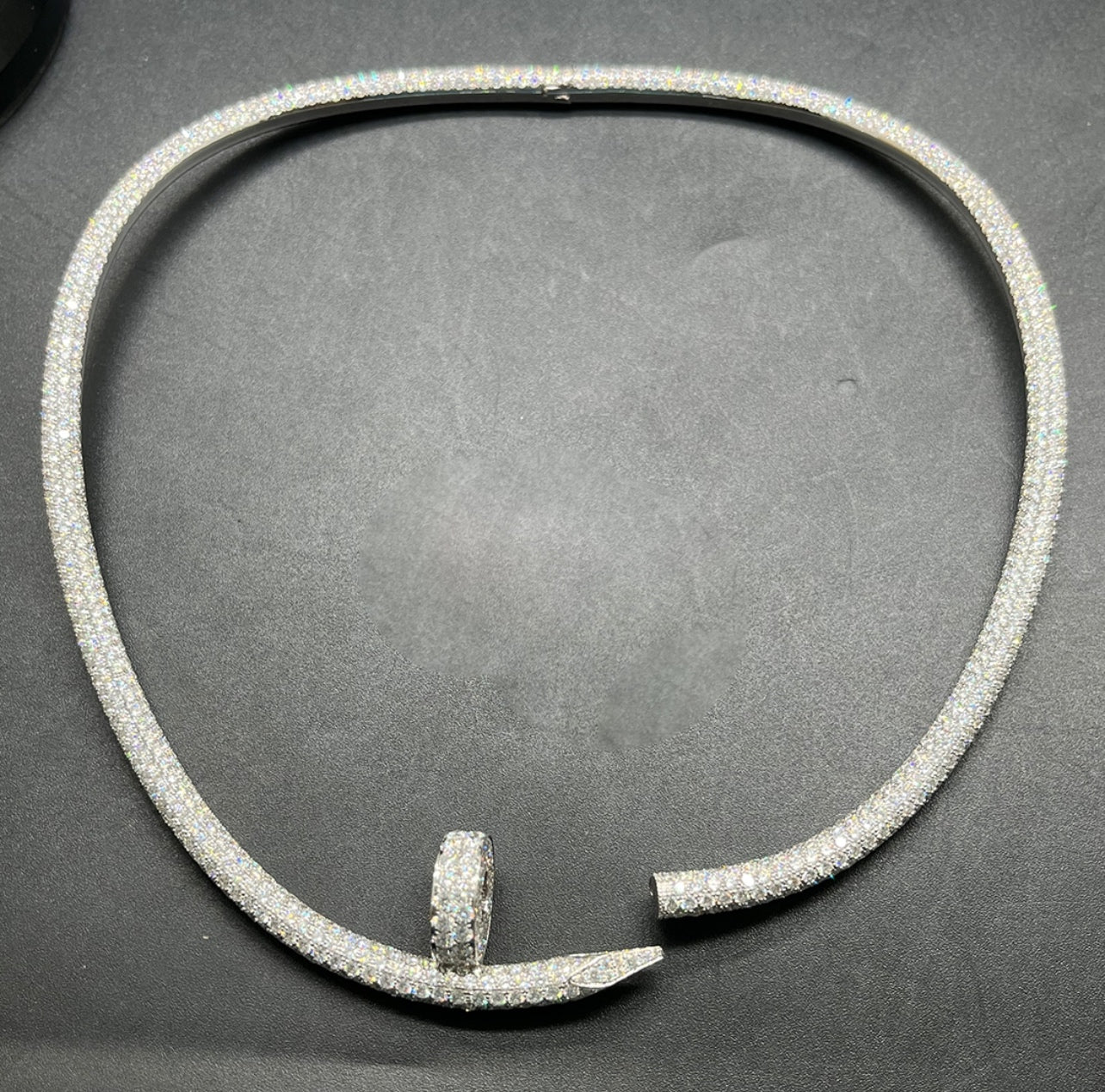 Nail Inspired full pavé Diamond large model necklace