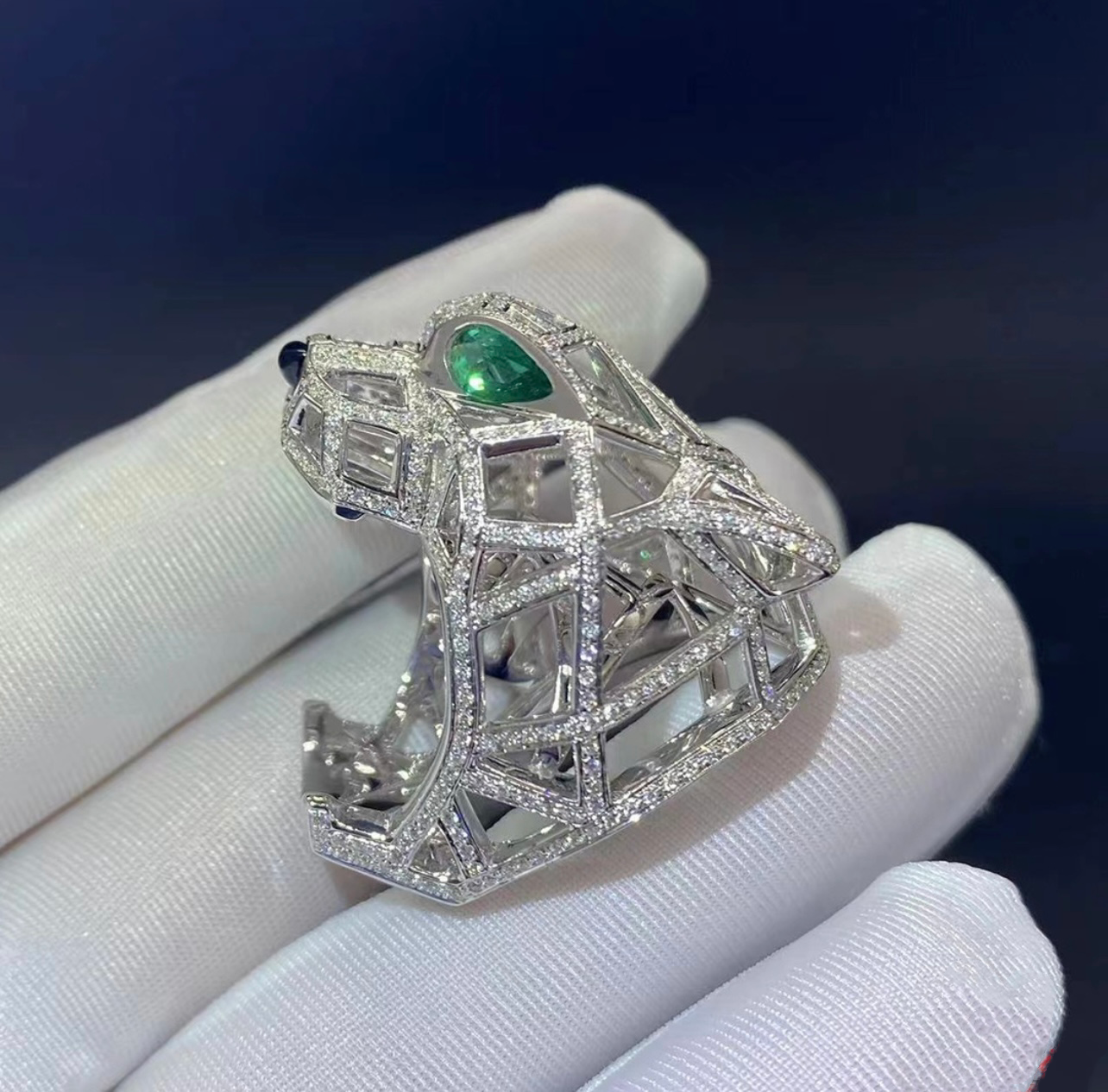 Panther full pavé Open-work diamond ring