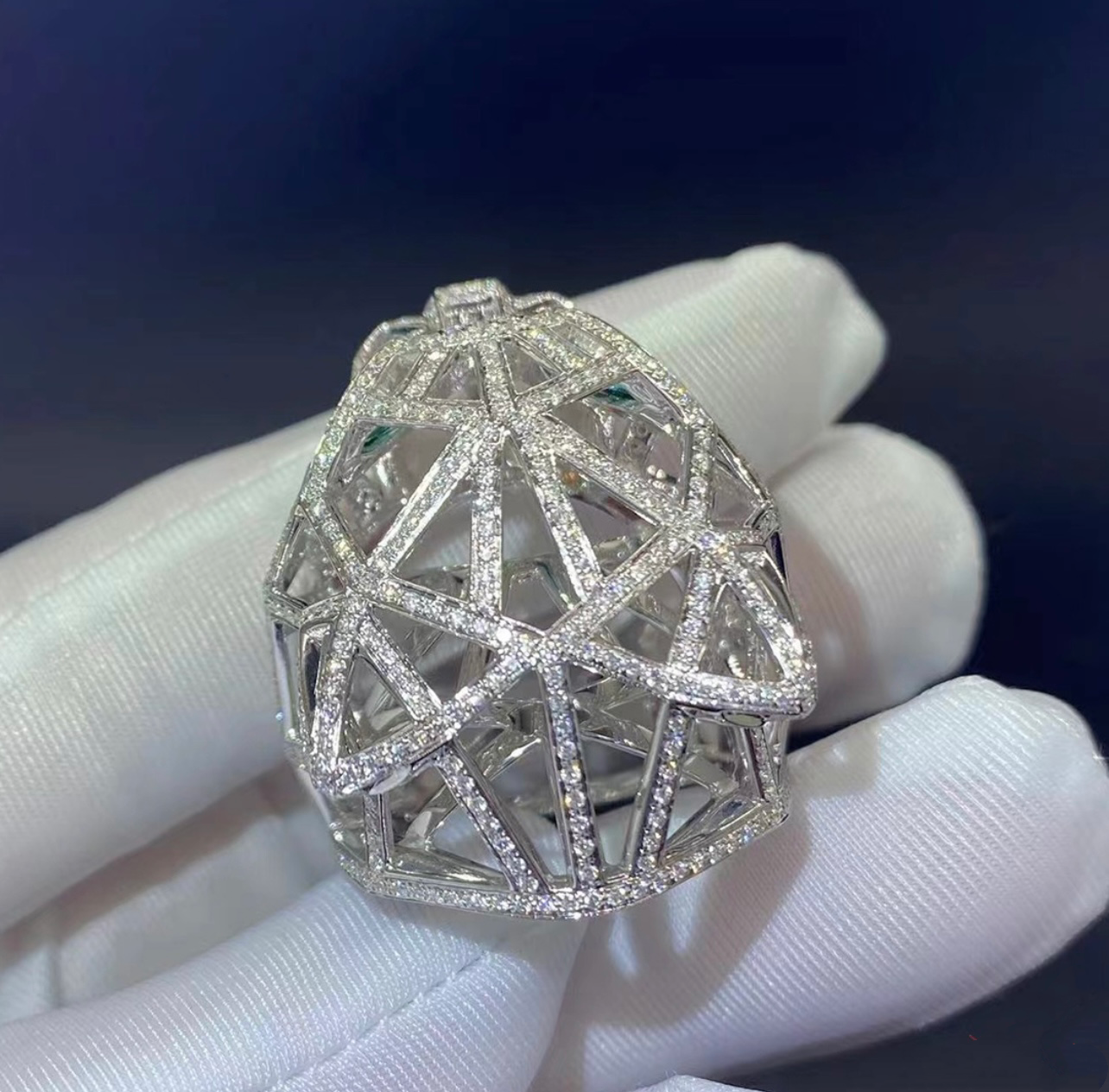 Panther full pavé Open-work diamond ring