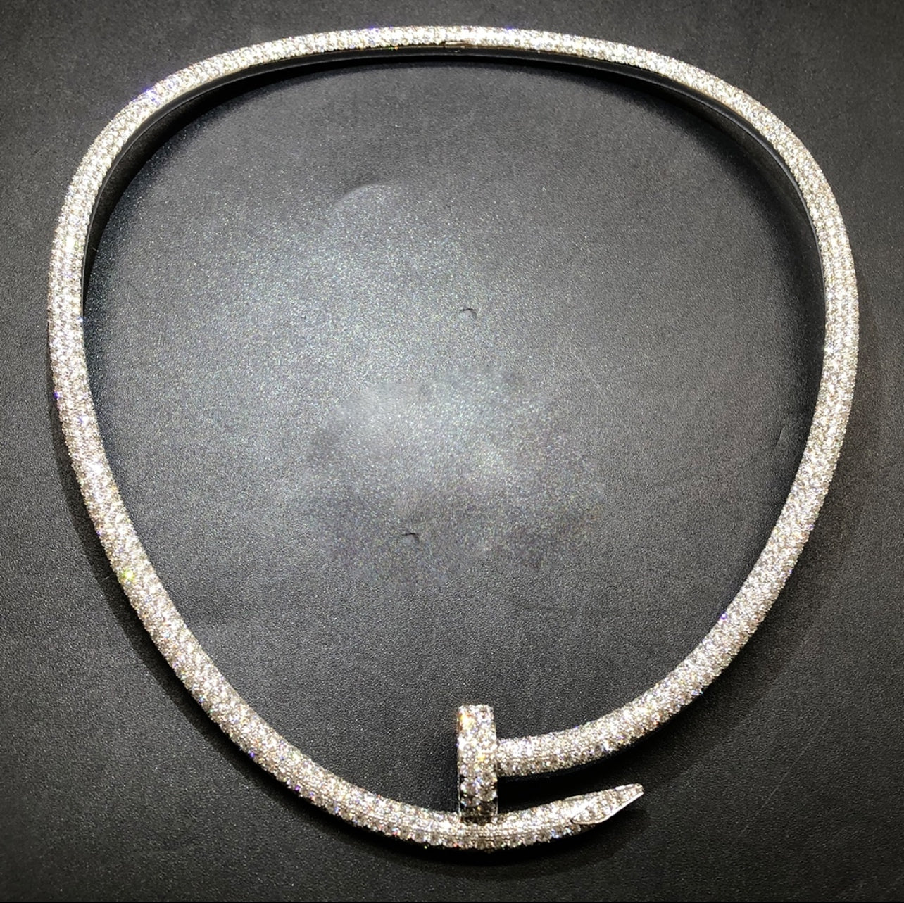 Nail Inspired full pavé Diamond large model necklace