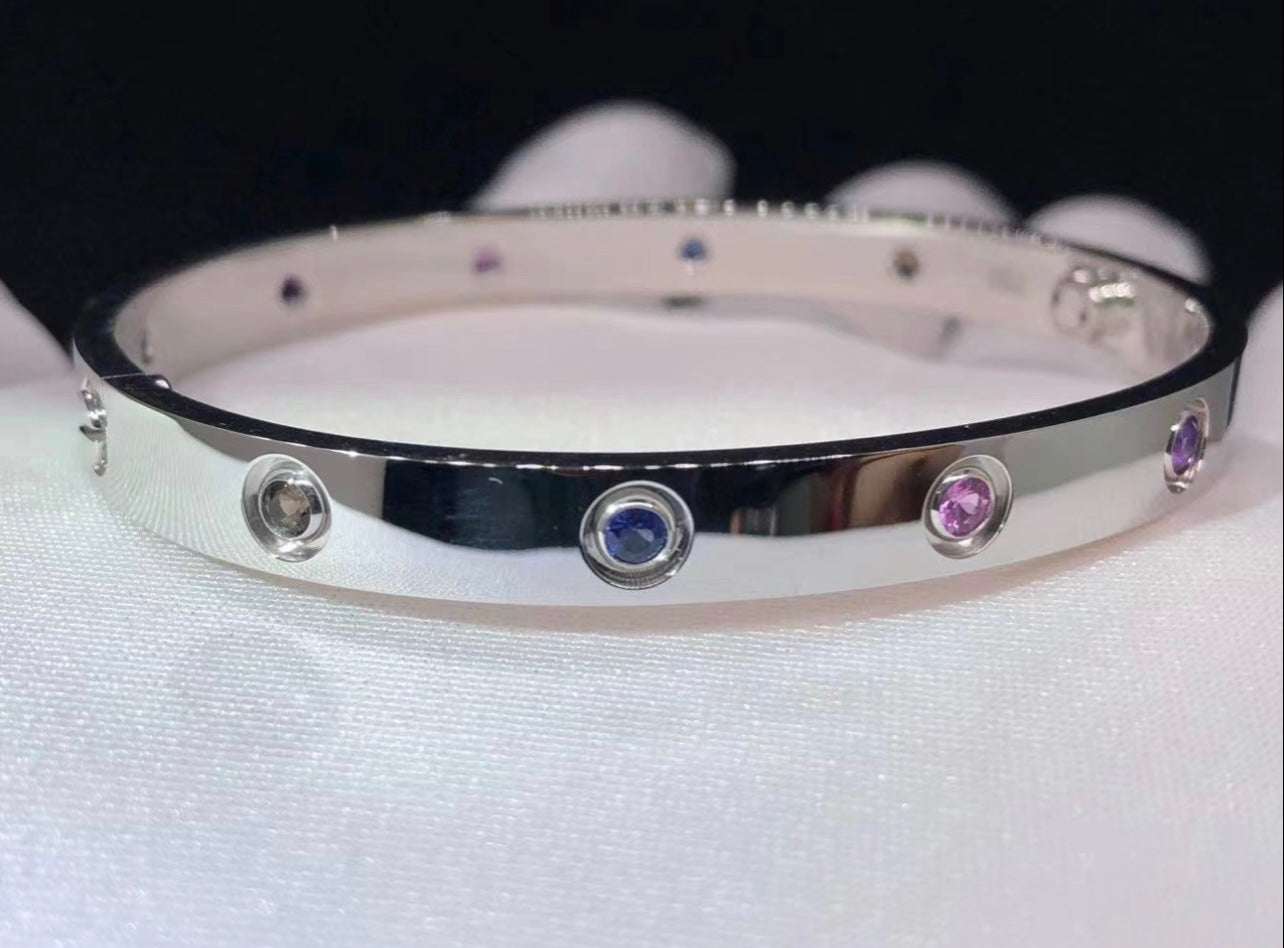 Multi Gemstones Rainbow Love Bracelet